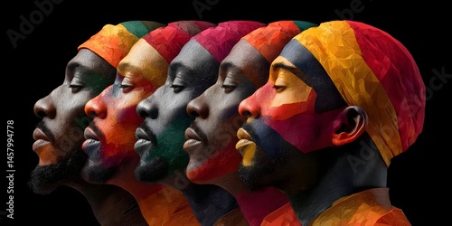 Artistic representation of a man's profile in vibrant colors