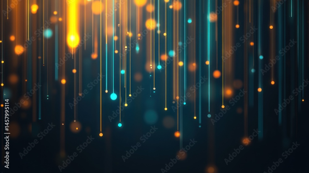 Abstract light trails with blurred bokeh background, digital art