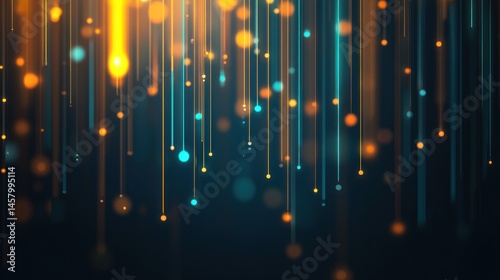 Obraz na płótnie Abstract light trails with blurred bokeh background, digital art w salonie