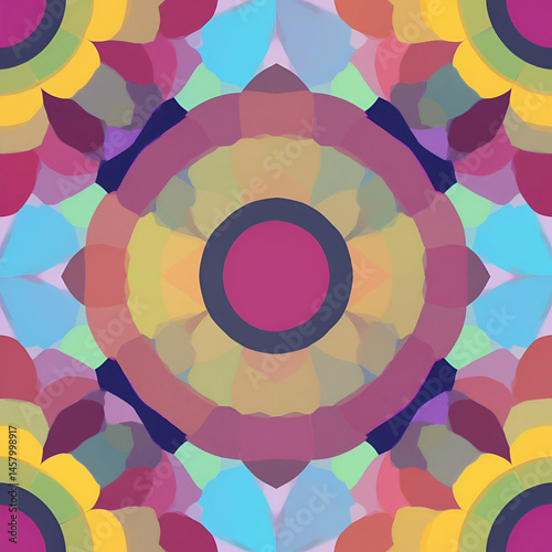 Multicolored geometric circle abstract background seamless pattern
