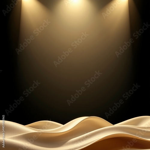 Abstract wave structure in warm lighting artistic environment digital art calm atmosphere close-up perspective