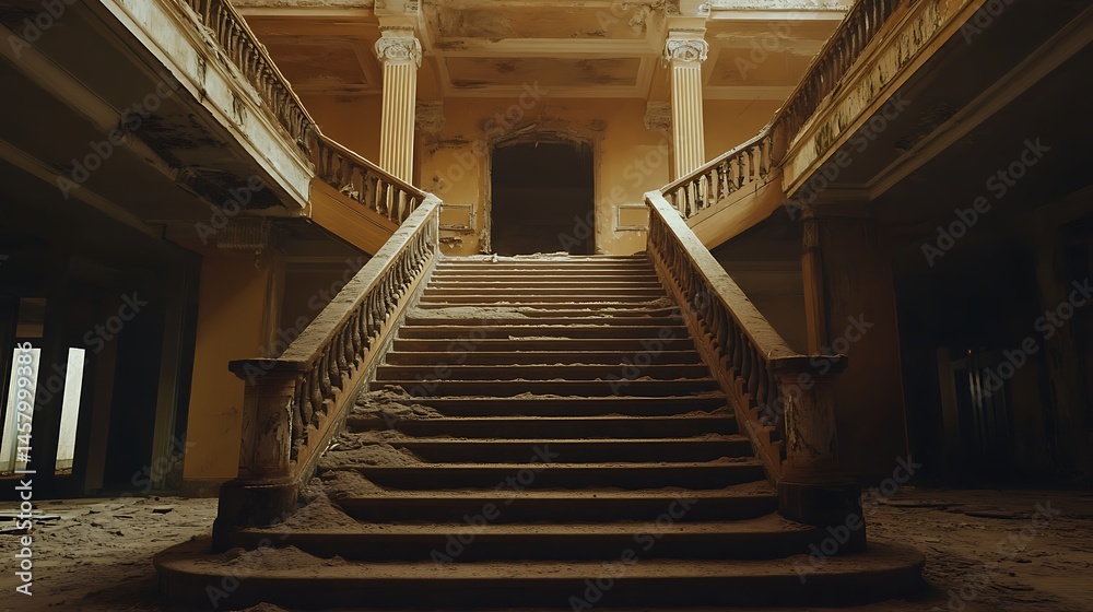 Obraz premium Abandoned grand staircase