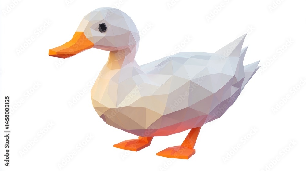 Obraz premium 3D polygonal duck model