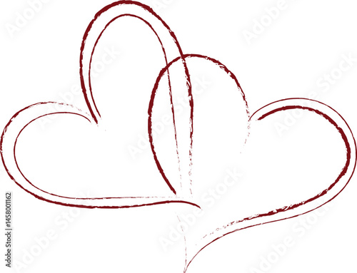 Hand Drawn Swirls Forming a Heart Shape Romantic Design Element