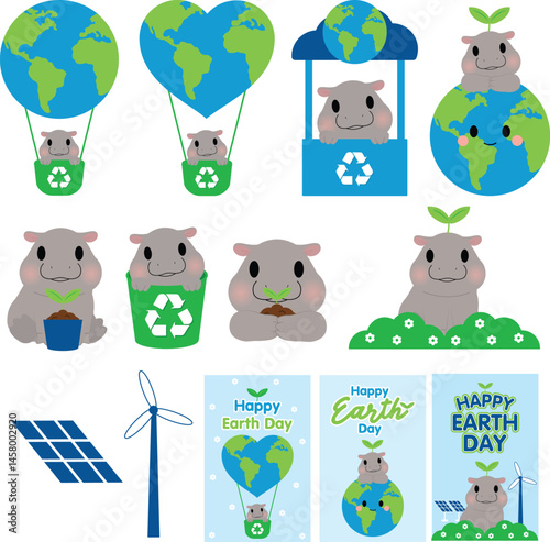 Earth Day, eco hippo