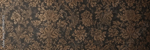 Intricate floral damask wallpaper, elegant design , art, antique