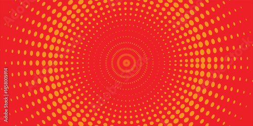 Dots halftone orange color pattern gradient texture with cyrcle design background for banner, cover, wallpaper, and web promotion.