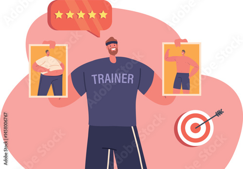 Trainer health coach modeling body