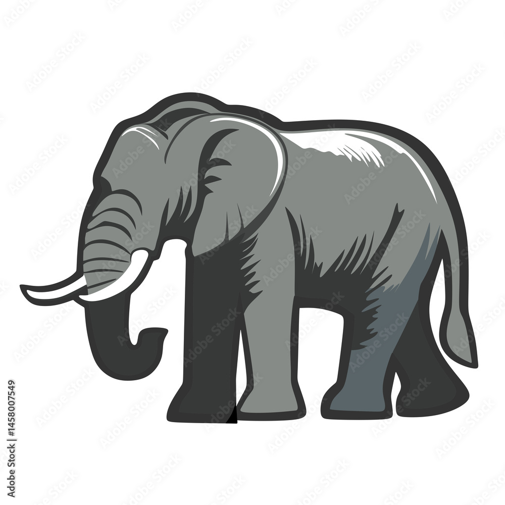 Fototapeta premium elephant on white background. African animal. Animal vector