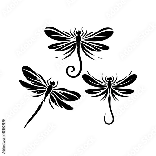 Vector design of dragonfly insect with transparent wings macro bug detail for wildlife illustration nature themed educational art and entomology inspired graphics