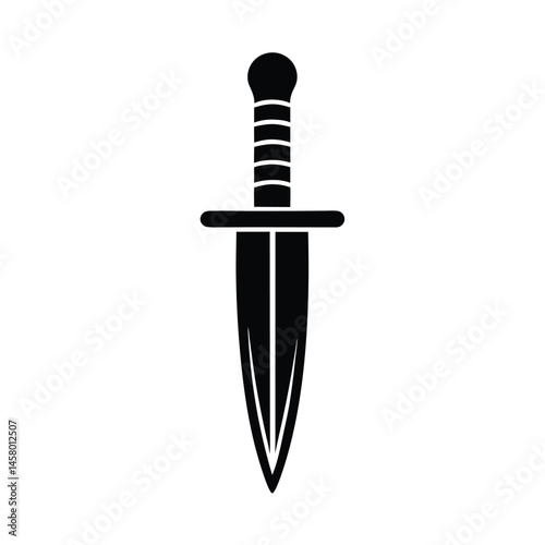 Dagger Stencil Icon Vector Illustration