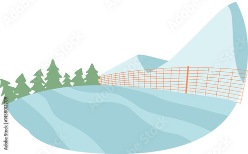 Winter snow slope vector illustration