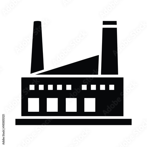 factory building icon vector illustration