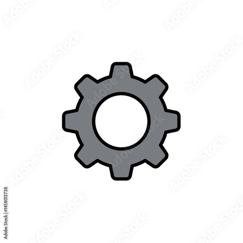 Gear icon for technology and engineering concepts  