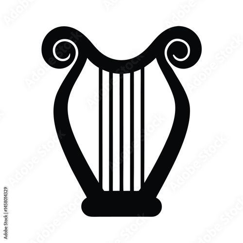 harp stencil icon vector illustration