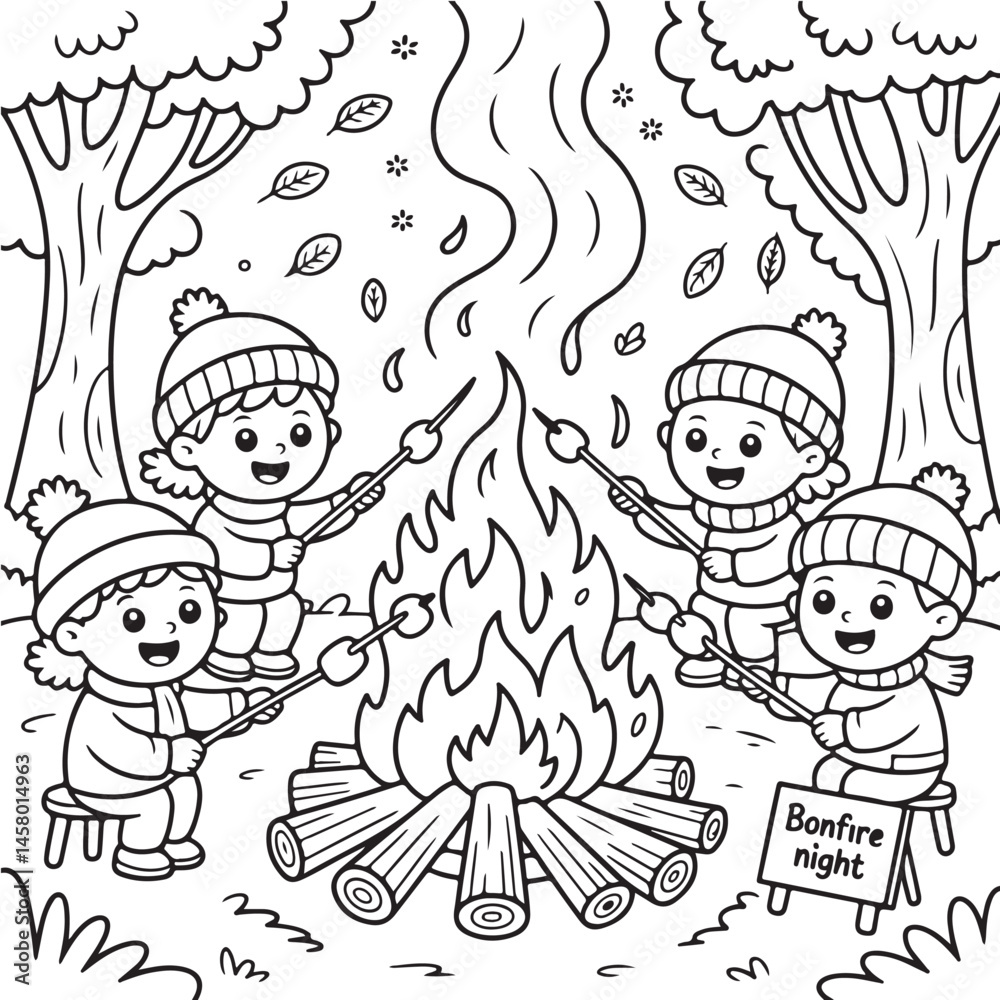 Fototapeta premium Autumn Coloring Pages For Adults