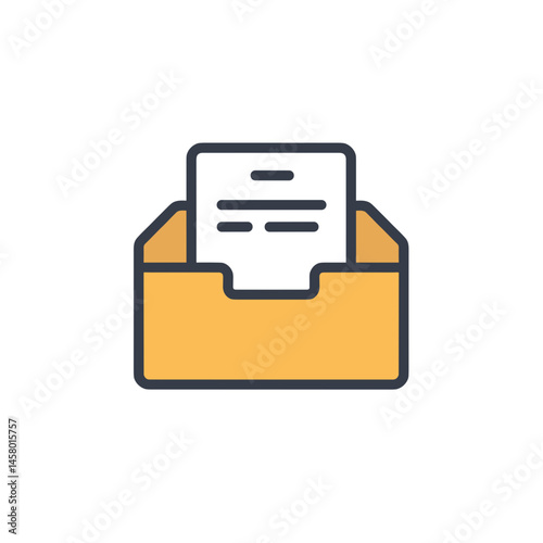 Document folder with paper documents in a minimalistic style  
