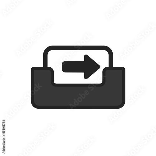 File sharing icon in minimalist style with black colors  