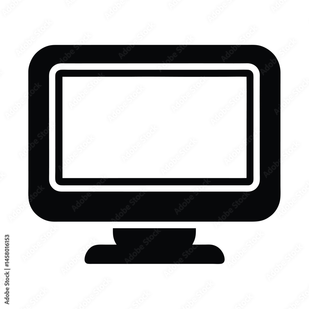 monitor stencil icon vector illustration monitor stencil icon vector illustration