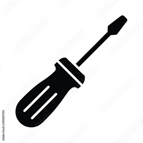 screwdriver stencil icon vector illustration