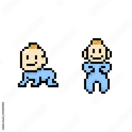 baby boy icon pixel art
