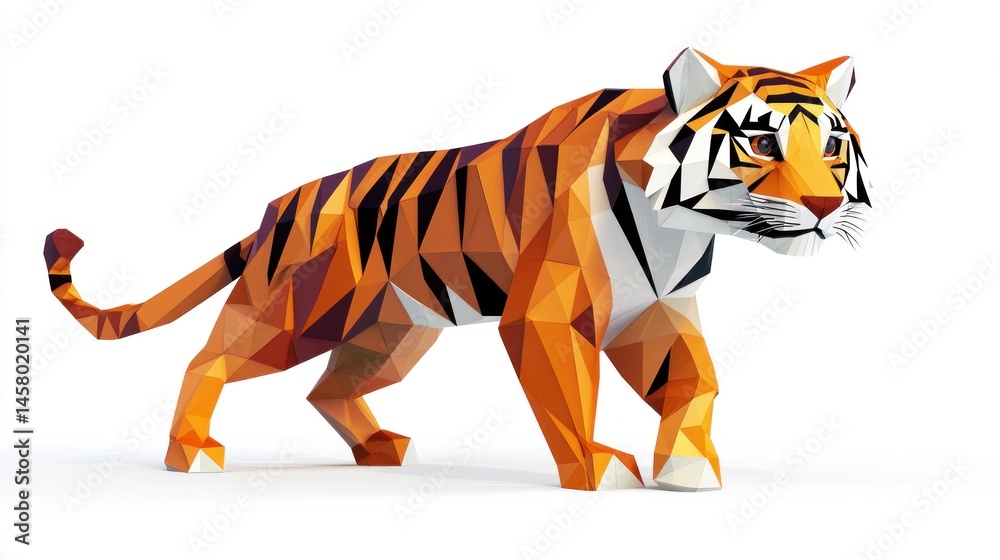 Obraz premium Low-poly tiger illustration (1)