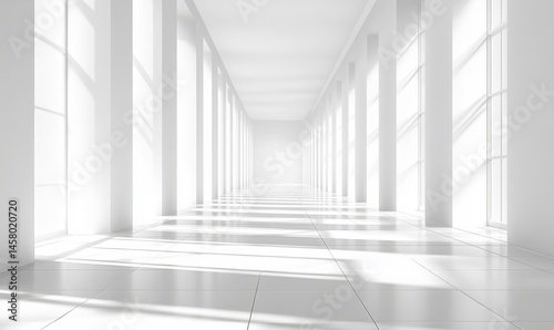 3D White Digital Background, Generative AI