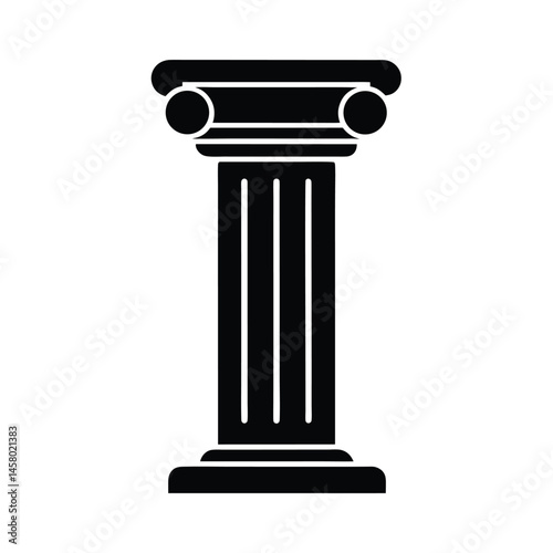 Ancient Column Stencil Icon Vector Illustration