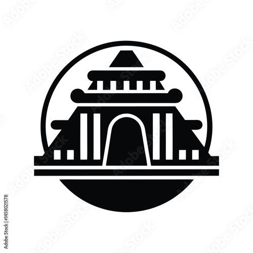 Ancient Ruins Stencil Icon Vector Illustration