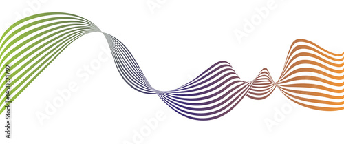 minimalist colorful abstract wavy lines of green blue red and orange color isolated on transparent background. minimalist musical wallpaper background with copy space
