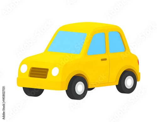 Adorable Yellow Cartoon Car Illustration for Kids
