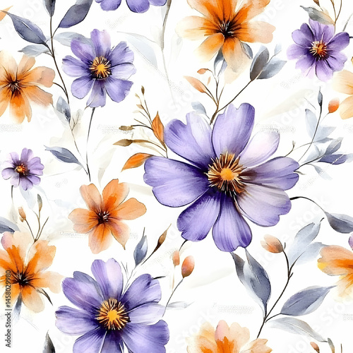 Elegant floral design pattern, in soft shades.