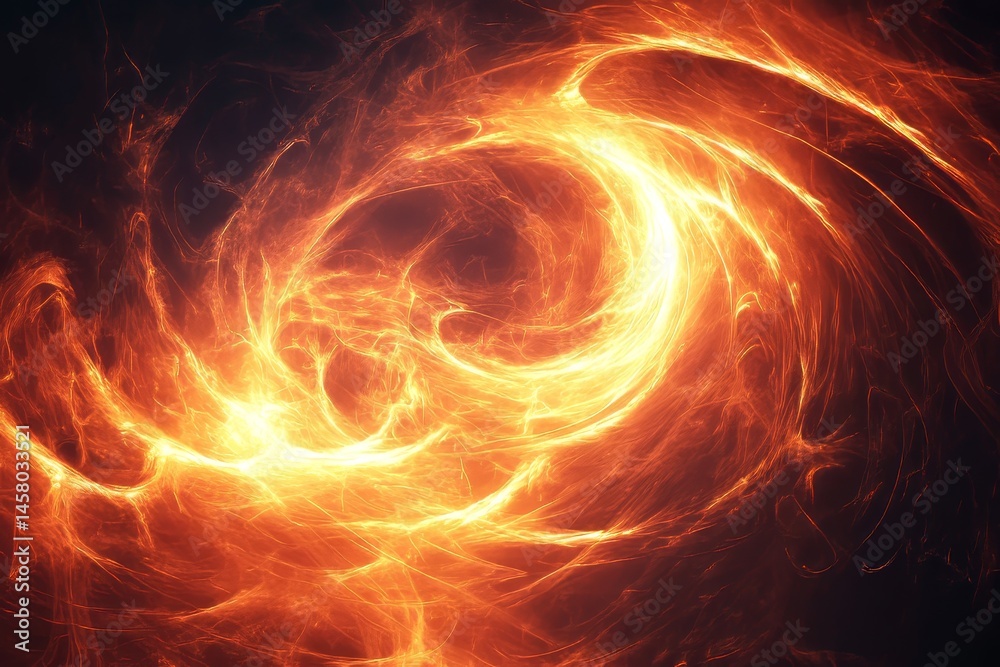 Fototapeta premium Concentric Fire Shape Digital Background, Generative AI