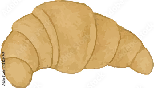 A freshly baked, golden-brown croissant with a flaky texture, perfect for serving as a delightful pastry in any coffee shop or café, pairing well with coffee or tea