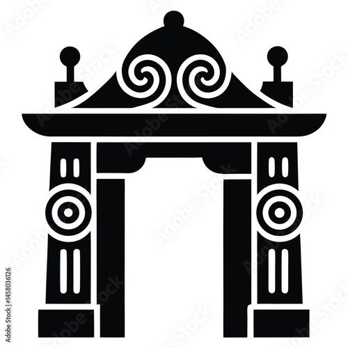 vector illustration of an ancient greek temple
