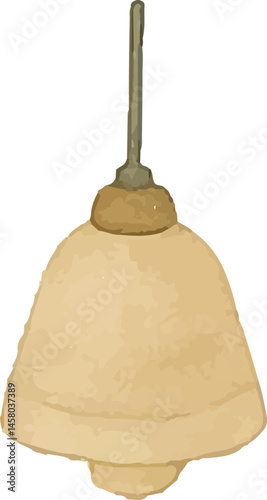 A vintage pendant light fixture with a soft, curved shade, perfect for adding a warm, cozy ambiance to any coffee shop or café setting