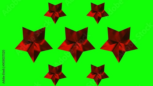 3D Stars rotation on green screen background