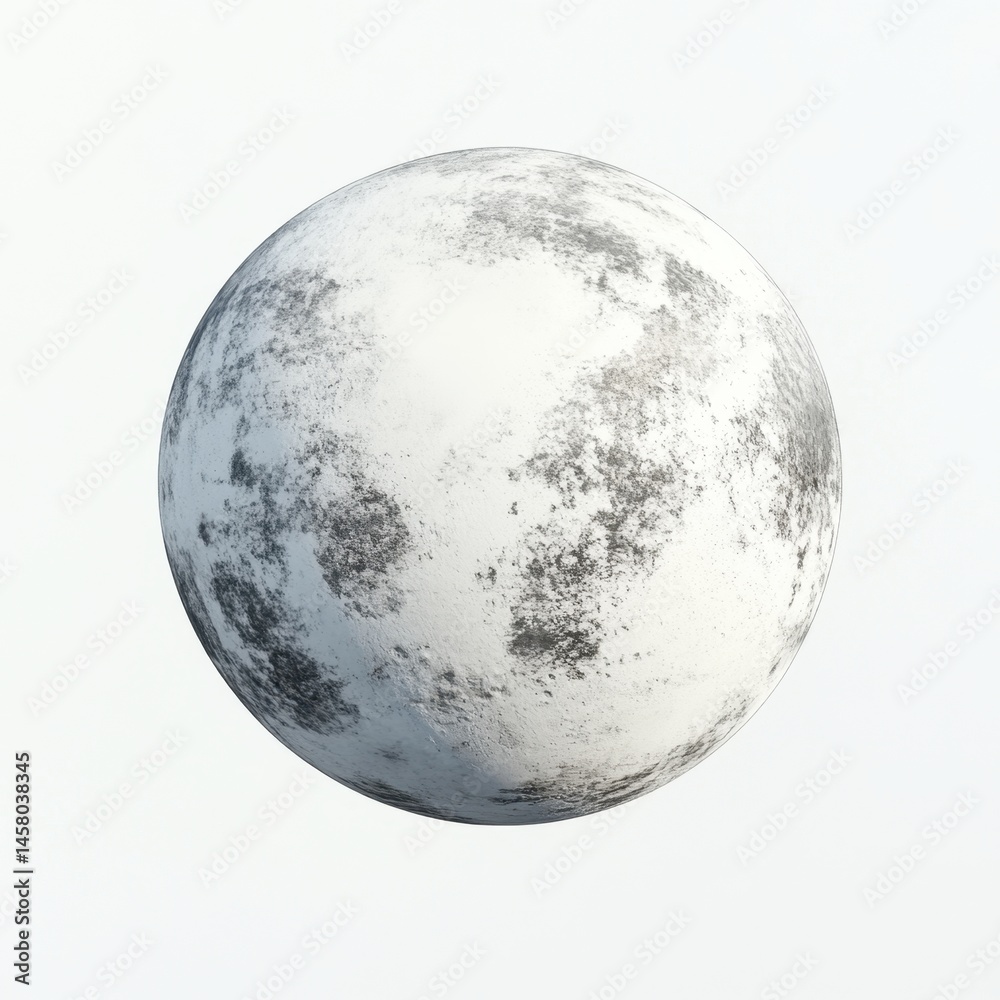 Abstract Sphere with Textured Surface on White Backdrop for Artistic and Design Projects