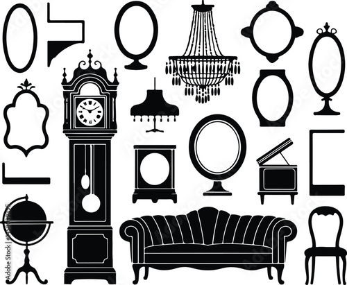  Antique Furniture Silhouettes Elegant Interior Design Elements