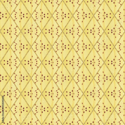 Ornament. Geometric seamless pattern. Illustration in stained glass style. Geometric openwork. Zigzag. Print for wallpaper, T-shirts, linens or textile, packing. Ceramic tile.