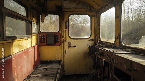 Abandoned train car interior