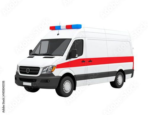 Wallpaper Mural Modern Emergency Medical Service Van Isolated on White Background Torontodigital.ca