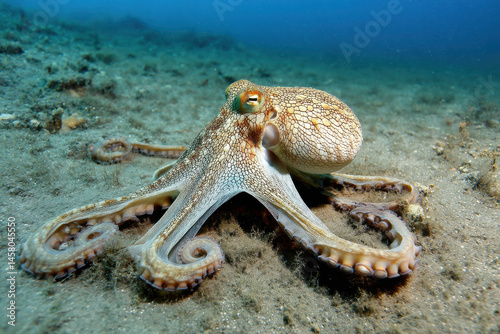 Octopus Mimicking Sea Floor Texture to Avoid Detection