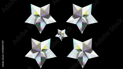 3D rotating stars are sparkling.