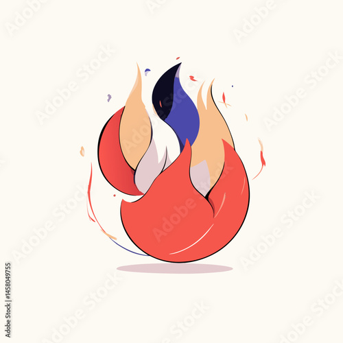 Abstract Fire Icons – Stylized Flame Symbol Collection
