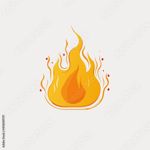 Abstract Fire Icons – Stylized Flame Symbol Collection
