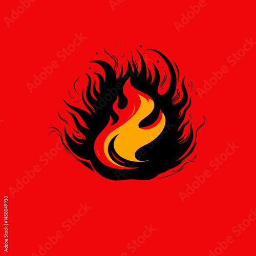 Abstract Fire Icons – Stylized Flame Symbol Collection