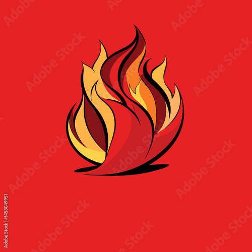 Abstract Fire Icons – Stylized Flame Symbol Collection