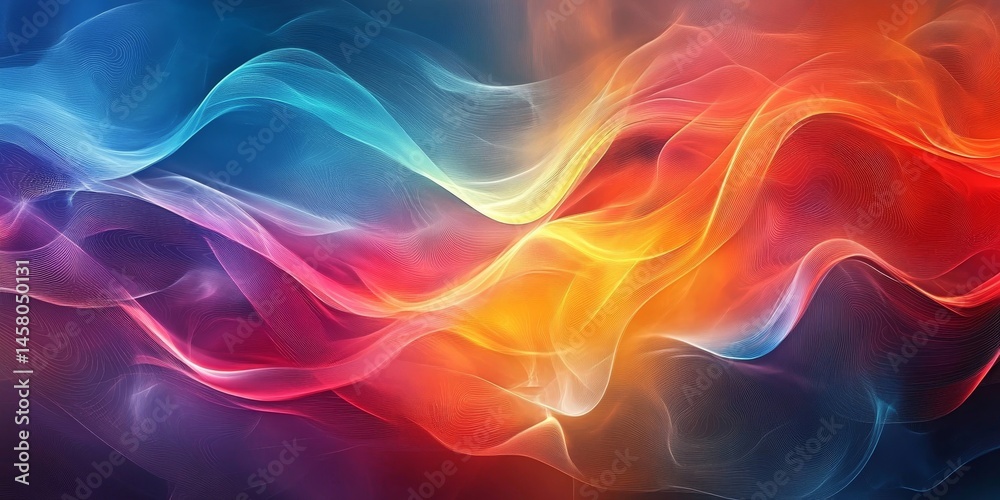 Obraz premium Abstract Waves Digital Background, Generative AI