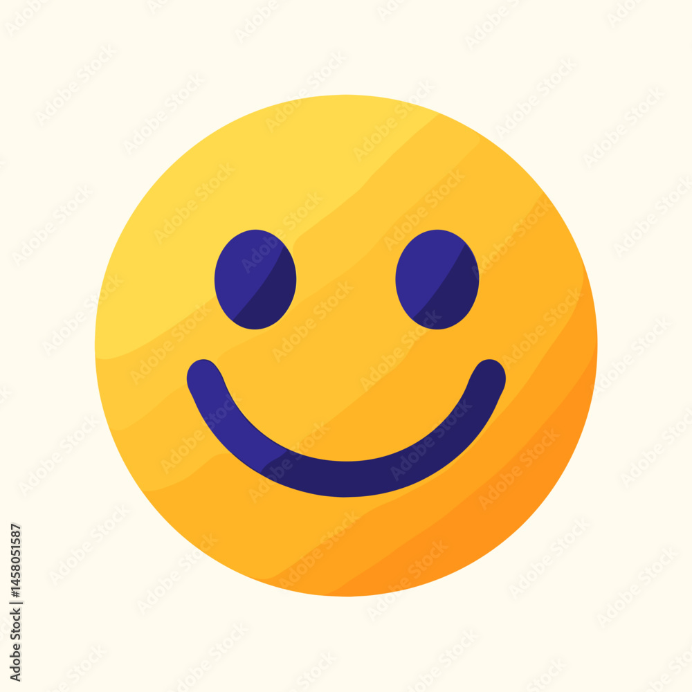 Fototapeta premium Smiley face illustration with yellow background and simple design 